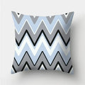 Axyaa Geometric Polyester Cushion Cover 45x45cm, Blue Gray Home Decor Pillowcase