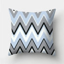 Axyaa Geometric Polyester Cushion Cover 45x45cm, Blue Gray Home Decor Pillowcase