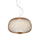 Axyaa Gold Cage LED Pendant Lamp Minimalist Chandelier - Foscarini Spokes-inspired Circular Design