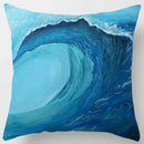 Axyaa Ocean Blue Wave Pattern Cushion Cover for Home Living Room Sofa