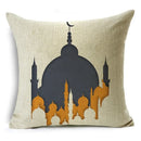 Axyaa Ramadan Theme Linen Pillow Cover in 40cm/45cm and 50cm Square Size