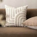 Axyaa Boho Chenille Geometric Lines Throw Pillow Cover - Set of Two