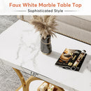 Axyaa Modern 2-Tier Faux Marble Wood Coffee Table, 47.24-inch Rectangle