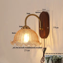 Axyaa Walnut Wood LED Wall Light Sconce Fixture with Pull Chain Switch