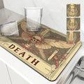Axyaa Tarot Moth Square Drain Pad: Absorbent & Anti-Slip Dry Mat for Dishes & Cups