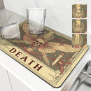 Axyaa Tarot Moth Square Drain Pad: Absorbent & Anti-Slip Dry Mat for Dishes & Cups