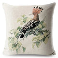 Axyaa Vintage Floral Bird Linen Cushion Cover - 45*45cm
