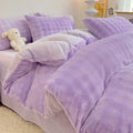 Axyaa Winter Bubble Plush Rabbit Velvet 4-Piece Bed Sheet Set