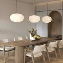 Axyaa Retro White Silk Pendant Light: French Nordic E27 Chandelier