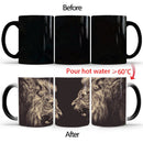 Axyaa Color Changing Animal Ceramic Mug Lion Tiger Heat Sensitive Coffee Cup