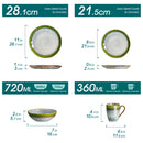 Axya Starry Blue-Green Gradient Dinnerware Set for 4/8/12, 16/32/48 Pieces