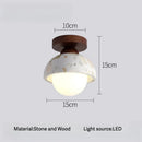 Axyaa Stone Travertine Ceiling Light Modern Indoor Fixture for Bedroom Hallway Staircase
