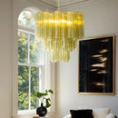 Axyaa Princess Murano Glass Chandelier: Elegant LED Lighting for Home Décor
