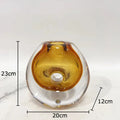 Axyaa Circular Glass Vase for Desk Decoration and Flower Arrangement