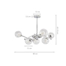 Axyaa Glass Chandelier Magic Bean Lights Chrome Pendant Lamp for Living Room