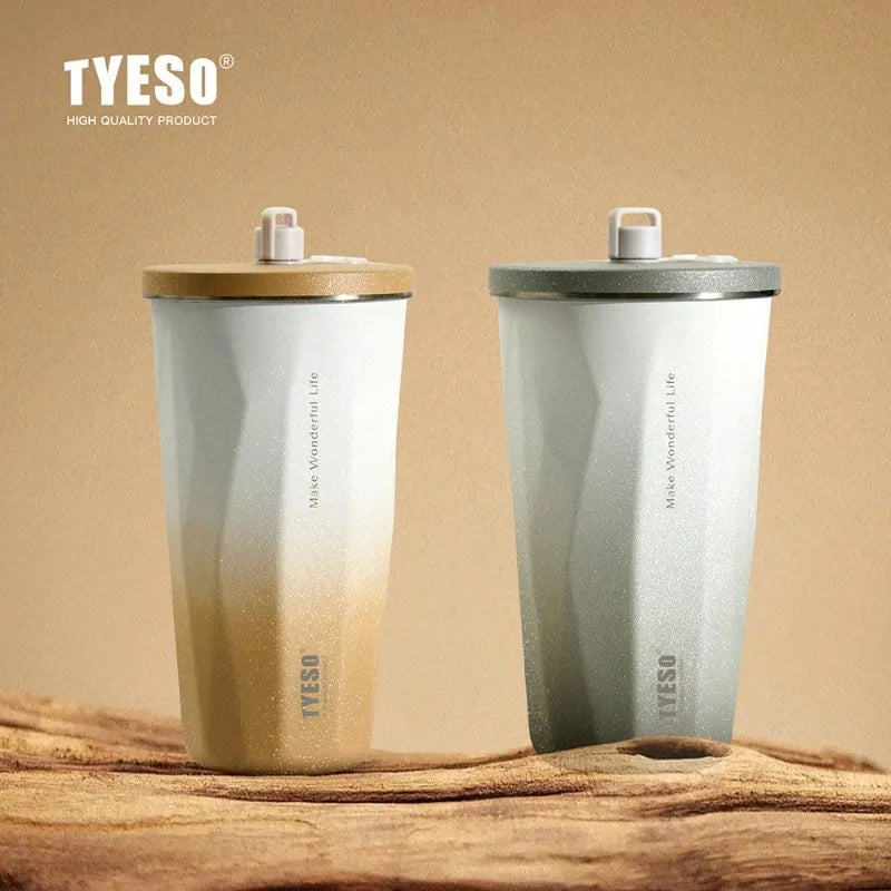 Axyaa 600ml Stainless Steel Thermos Water Bottle Coffee Cup Gradient Insulated Mug