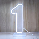 Axyaa LED Neon Digital Numbers Light Sign - 15-inch High, USB Powered