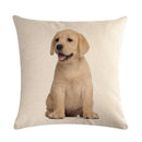 Axyaa Pug Pet Dog Pattern Cotton Linen Throw Pillow Cover for Home Decor