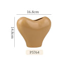 Axyaa Heart Ceramic Vase for High-Aesthetic Living Room Decor