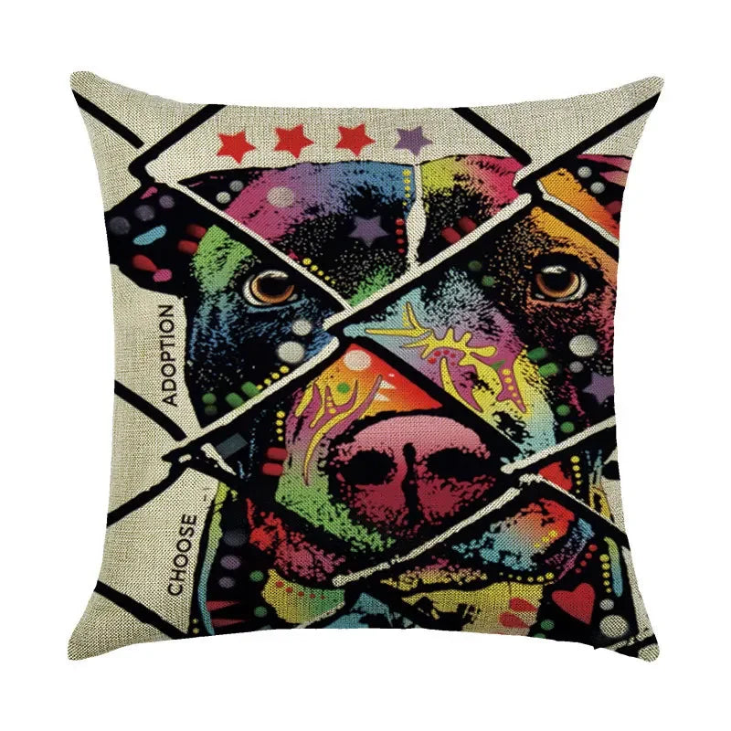 Axyaa Animal Print Pillow Cover: Stylish Sofa & Chair Linen Cushion Cover Art