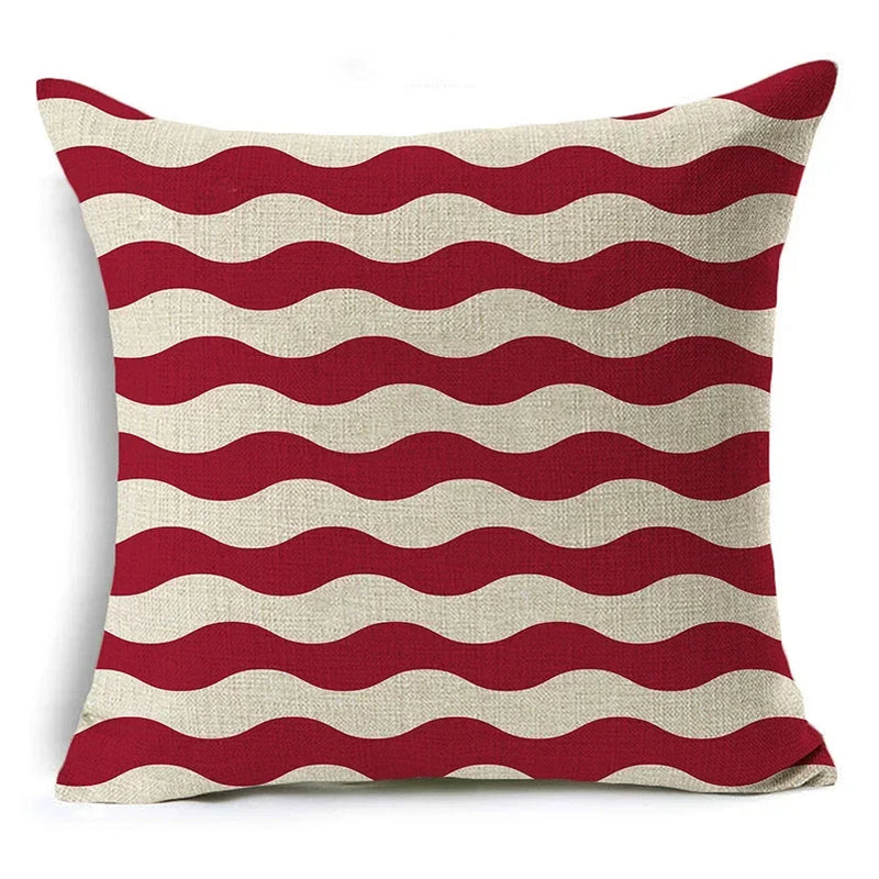 Geometric Linen Seat Cover 45x45cm for Home Decor - Axyaa