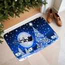 Axyaa Christmas Door Mat: Festive Reindeer & Santa Claus Pattern, Non-Slip