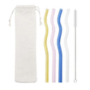 Axyaa Eco-Friendly Glass Straws - Colorful, High-Quality, Set of 6