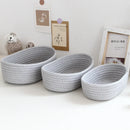 Nordic Cotton Rope Woven Organizer Box Set by Axyaa - Desktop Storage for Snacks, Keys & Cosmetics