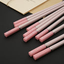 Axyaa Pink Cherry Blossom Non-Slip Alloy Chopsticks – Set of 5 Pairs