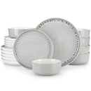 Axyaa Snow Stoneware Dinner Set 18/36 Pieces, Reactive Glaze Plates and Bowls