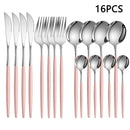 Axyaa 16-Piece Stainless Steel Tableware Set for Home, Hotel, and Restaurant