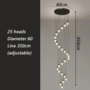 Axyaa Crystal Stair Chandelier Ceiling Lamp LED Chandeliers for Living Room