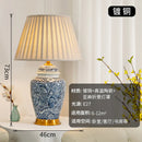 Axyaa Blue and White Porcelain Neoclassical Table Lamp