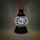 Axyaa Mini Turkish Mosaic Lanterns: Battery Warm Light, Rechargeable LED Camp Lamp