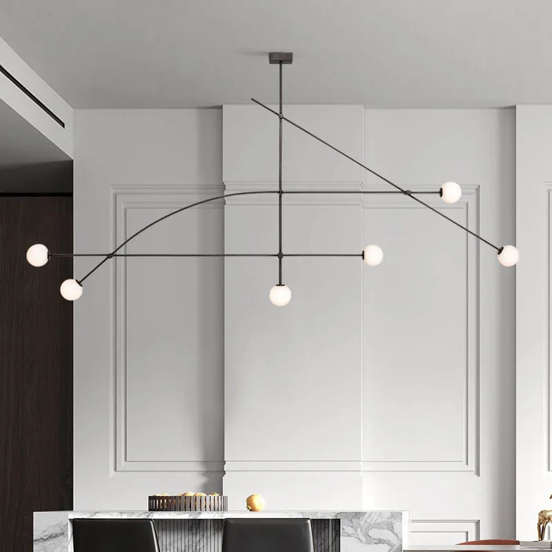Axyaa Black Luminaire Pendant Chandelier for Modern Living Room Decor