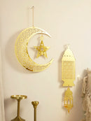 Gold Ramadan Mesh Star & Moon Hanging Ornaments by Axyaa - Eid Mubarak Muslim Decor