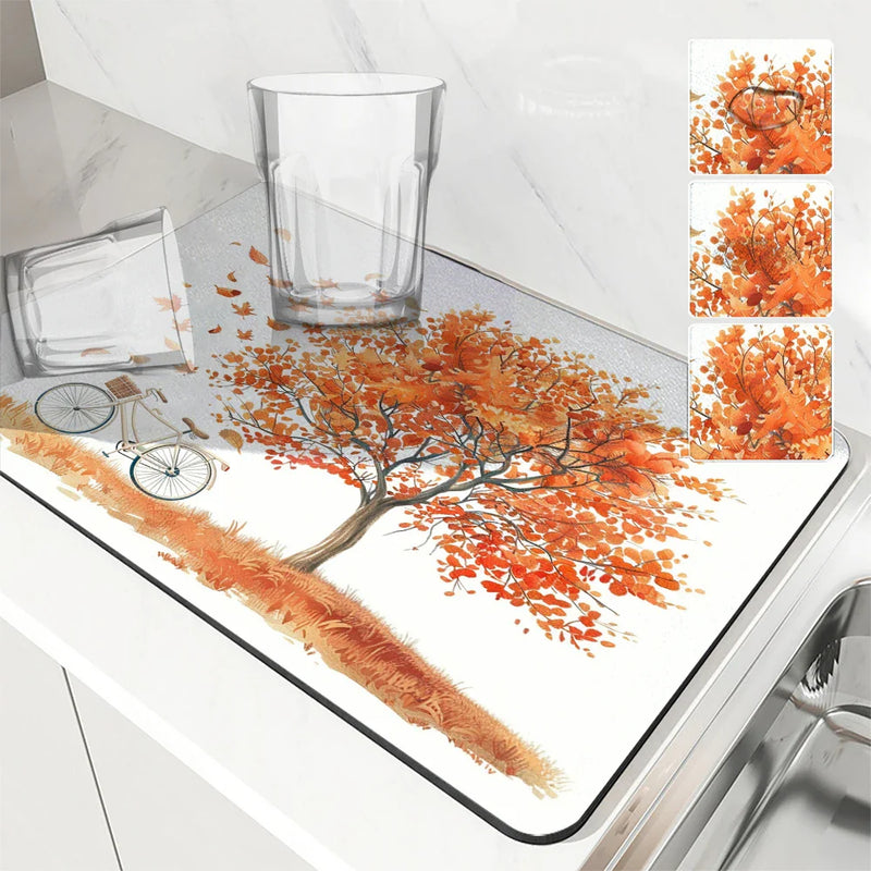 Axyaa Autumn Maple Watercolor Drying Mat
