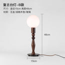Axyaa Retro Walnut Desk Lamp with Pleated Shade