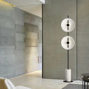 Axyaa Minimalist White Marble Floor Lamp for Home and Hotel Decor
