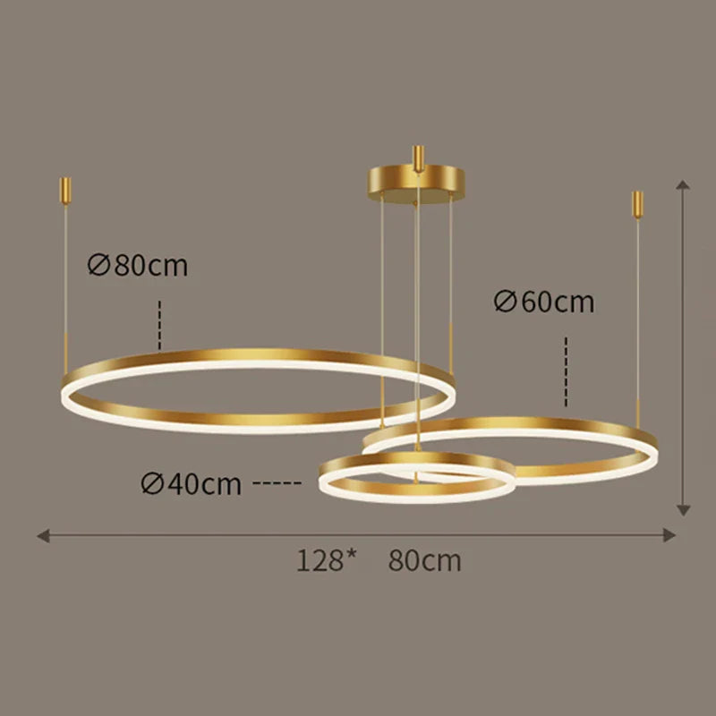 Axyaa Nordic Rings Pendant Light Fixture for Dining and Living Room Decor