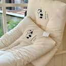 Axyaa Panda Decor White Sleeping Pillow for Neck Health, 100% Cotton, Kids & Adults