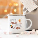 Axyaa Pumpkin Spice Enamel Mug - Festive Fall Home Decor & Gifts