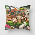 Axyaa Animals Polyester Cushion Cover for Home Sofa Decor - Farm Life Views Pillowcase