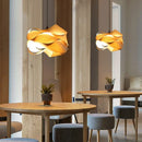 Axyaa Wooden Skin Pendant Lamp: Modern LED Decor Chandelier for Bedroom, Restaurant, Aisle
