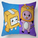 Axyaa Cartoon Print Designer Pillow Cases: Lankybox Series Home Decor Cushion Cover