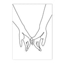 Axyaa Couple Love Kiss Line Drawing Canvas Painting Nordic Living Room Decor