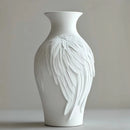 Axyaa White Ceramic Vase: Home Living Room Decor and Dining Room Centerpiece