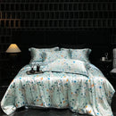 Axyaa Floral Silk Bedding Set Duvet Cover Sheet Pillowcase Luxury Soft Bedsheet