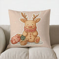 Axyaa Cozy Christmas Santa with Gingerbreads Pillow Cover