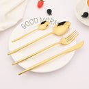 Axyaa Gold Stainless Steel Cutlery Set - 40Pcs Western Dinnerware Tableware Set